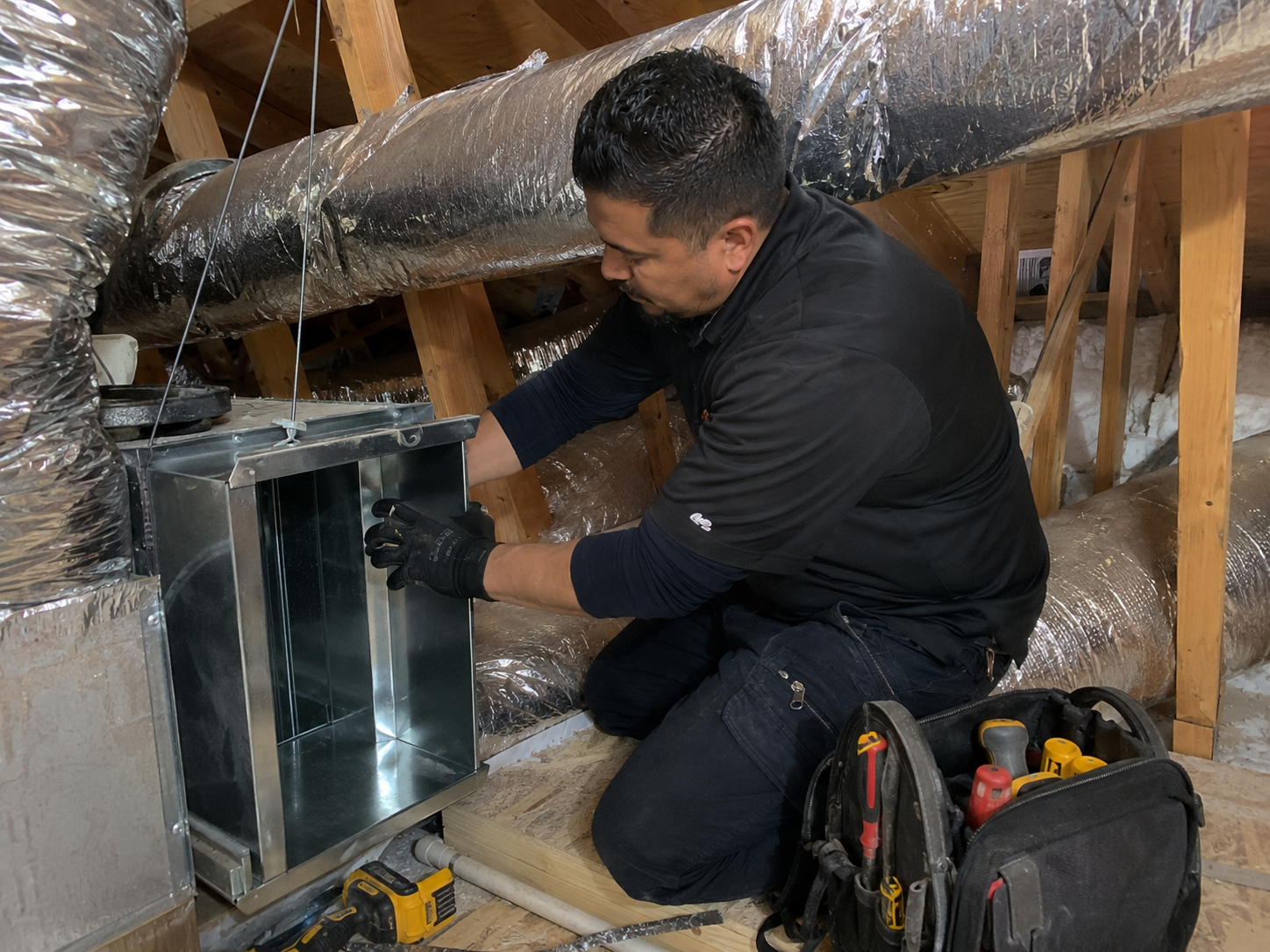 Attic ductwork installation and repair