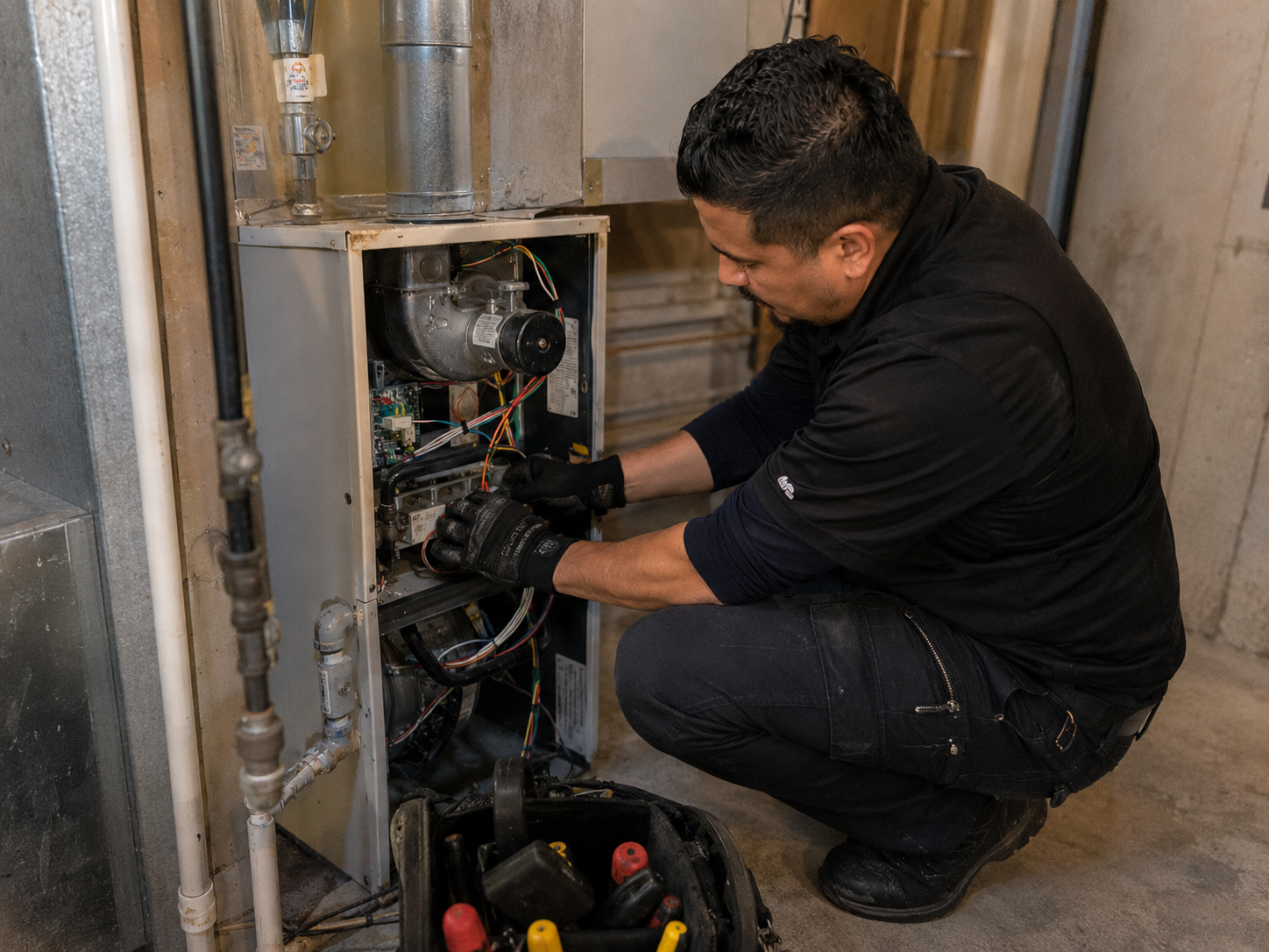 Furnace and heating