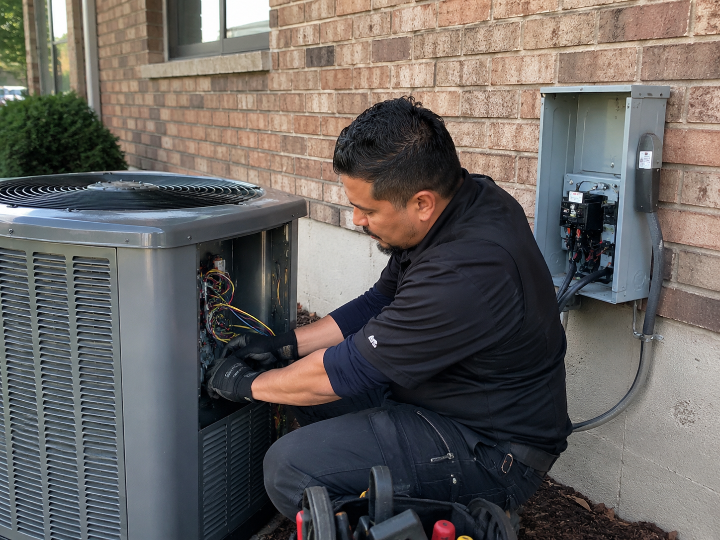 Outdoor air conditioning installation and repair work