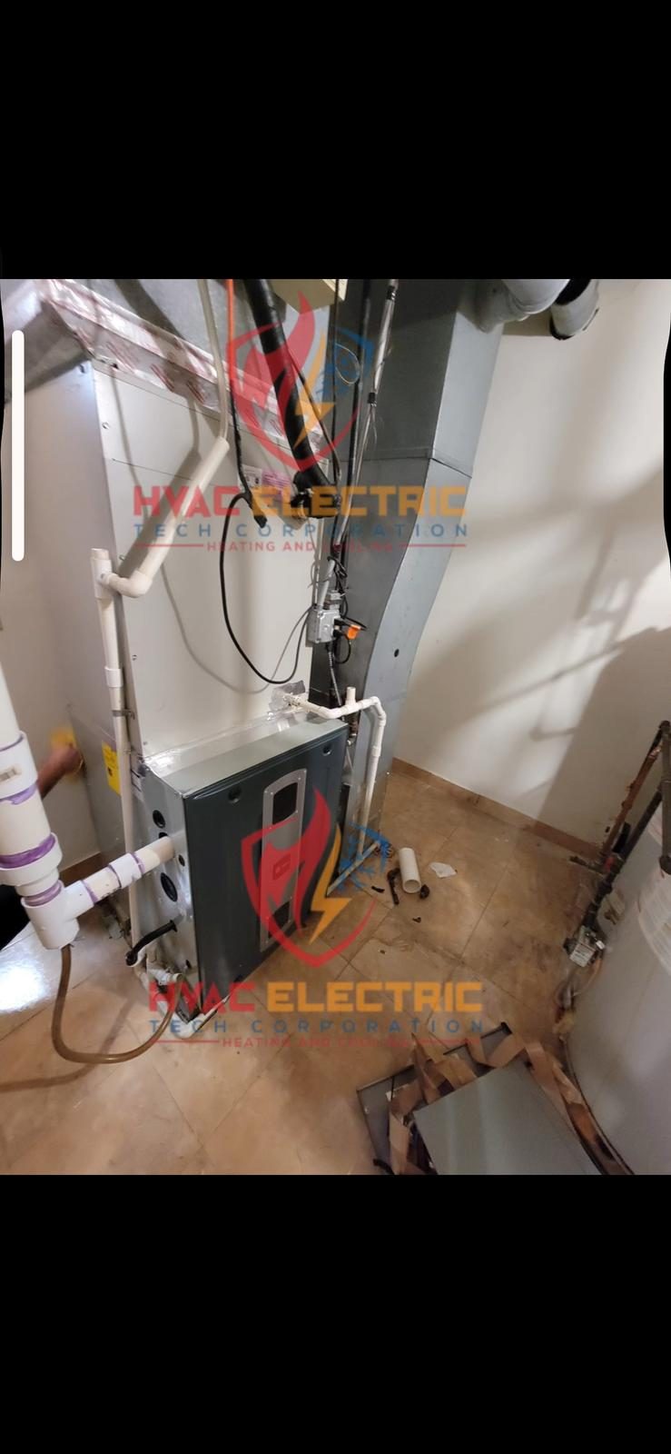 Furnace installation in progress