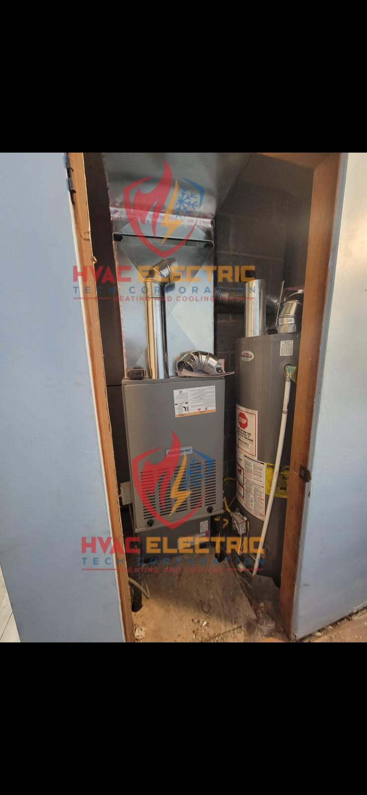 Closet furnace and water heater